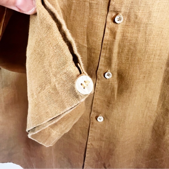 Inserch Premium Linen Yarn-Dye Ombre Long Sleeve Shirt Men's 3X Button Down - Picture 6 of 9